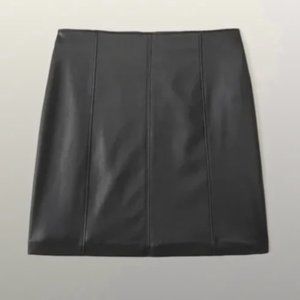 Abercrombie Vegan Leather Black Mini Skirt - Size L